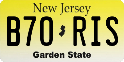 NJ license plate B70RIS