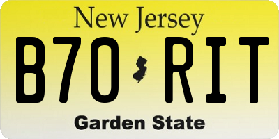 NJ license plate B70RIT