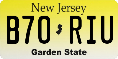 NJ license plate B70RIU