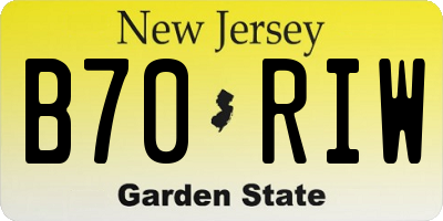 NJ license plate B70RIW