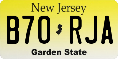 NJ license plate B70RJA