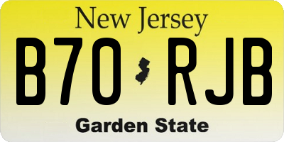 NJ license plate B70RJB