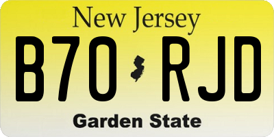 NJ license plate B70RJD