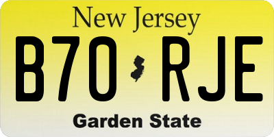 NJ license plate B70RJE