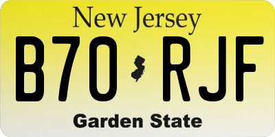NJ license plate B70RJF