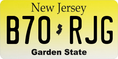NJ license plate B70RJG