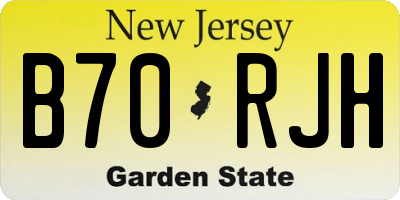 NJ license plate B70RJH