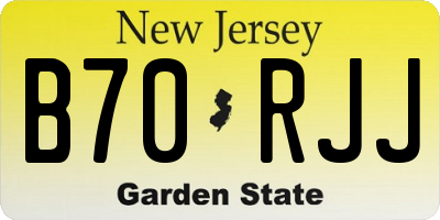 NJ license plate B70RJJ