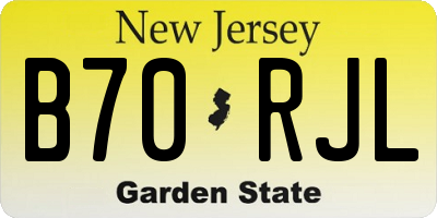 NJ license plate B70RJL