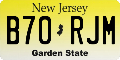NJ license plate B70RJM