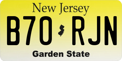 NJ license plate B70RJN