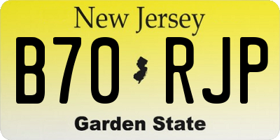 NJ license plate B70RJP