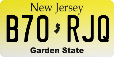 NJ license plate B70RJQ