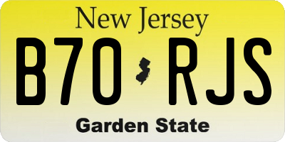 NJ license plate B70RJS