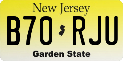 NJ license plate B70RJU