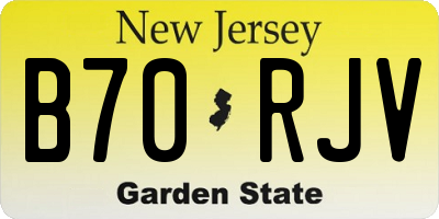 NJ license plate B70RJV
