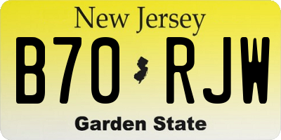 NJ license plate B70RJW