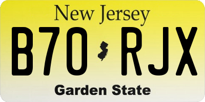 NJ license plate B70RJX