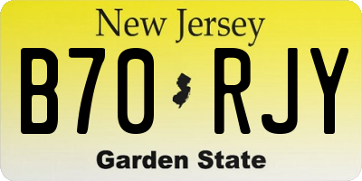 NJ license plate B70RJY