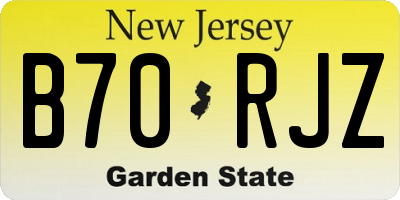 NJ license plate B70RJZ
