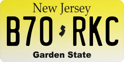 NJ license plate B70RKC