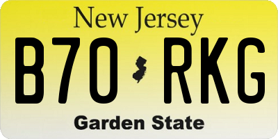 NJ license plate B70RKG