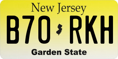 NJ license plate B70RKH