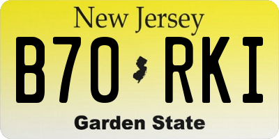NJ license plate B70RKI