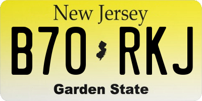 NJ license plate B70RKJ