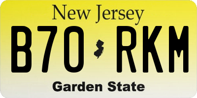 NJ license plate B70RKM