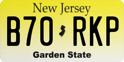 NJ license plate B70RKP
