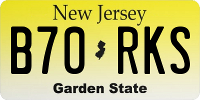 NJ license plate B70RKS