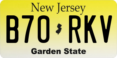 NJ license plate B70RKV