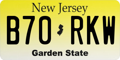 NJ license plate B70RKW