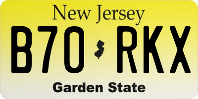 NJ license plate B70RKX