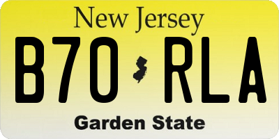 NJ license plate B70RLA
