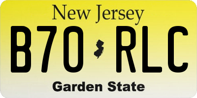 NJ license plate B70RLC