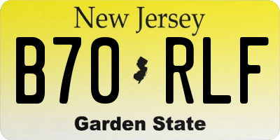 NJ license plate B70RLF
