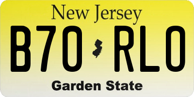 NJ license plate B70RLO