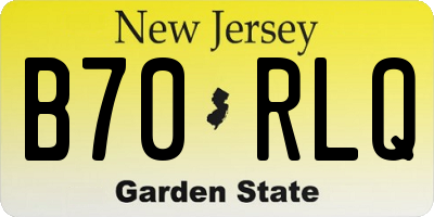NJ license plate B70RLQ