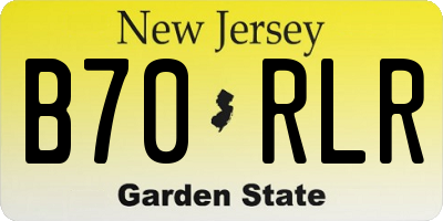 NJ license plate B70RLR