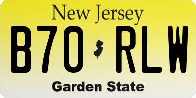 NJ license plate B70RLW