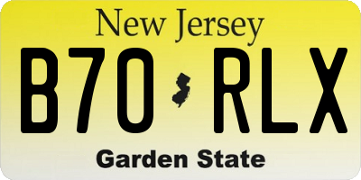 NJ license plate B70RLX