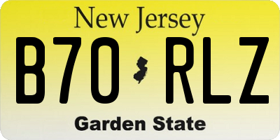 NJ license plate B70RLZ