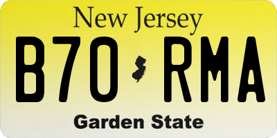 NJ license plate B70RMA