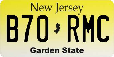 NJ license plate B70RMC