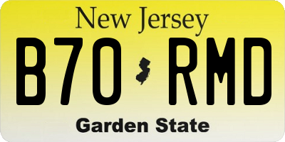 NJ license plate B70RMD