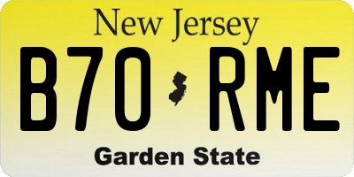 NJ license plate B70RME