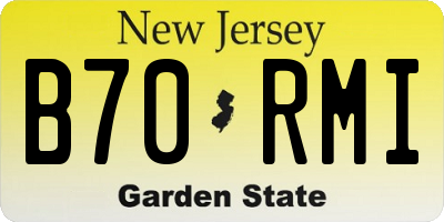 NJ license plate B70RMI