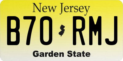 NJ license plate B70RMJ